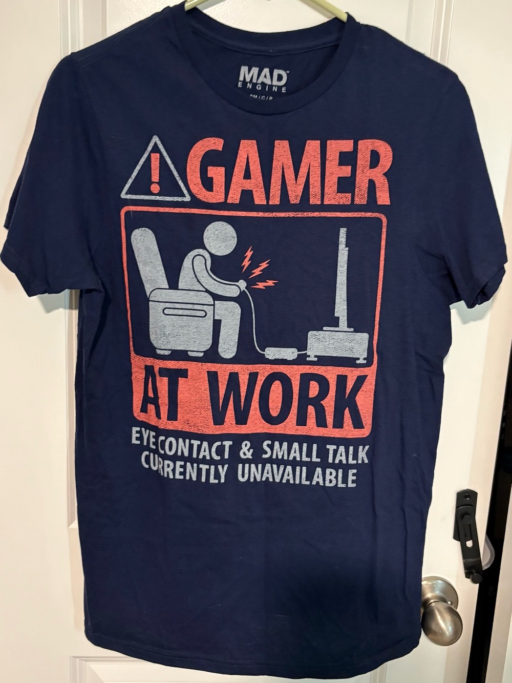 ⭐️2 for $15⭐️ MAD Engine Navy Blue Gamer At Work Graphic Tee